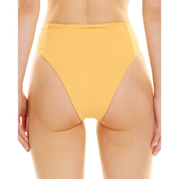 Vitamin A Sienna High Waist Cheeky Cut EcoRib Bikini Bottom Iced Mango L - Picture 2 of 8